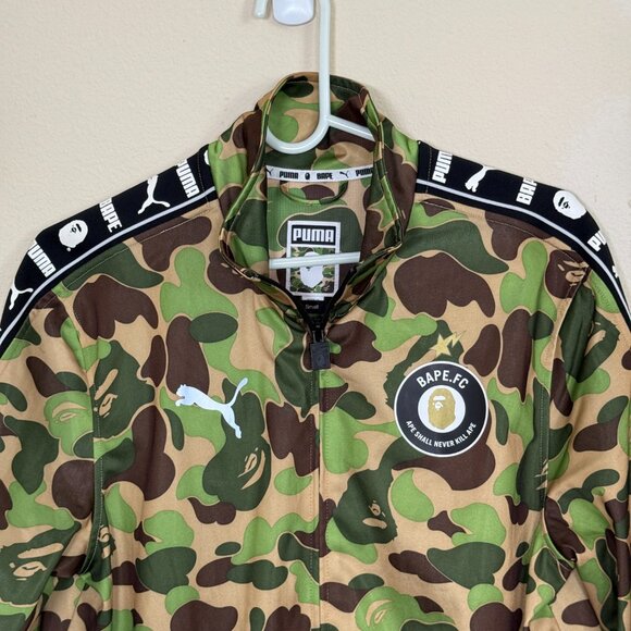 Bape x Puma A Bathing Ape Jacket Green-Camo Track Jacket Small - Picture 2 of 12